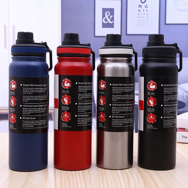 

water bottles custom logo 20oz 27oz double wall vacuum insulated stainless steel leak proof sports bottle wide mouth bpa free