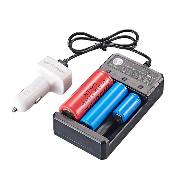 

multifunction 18650 usb charger 3 slot li-ion battery power for 3.7v 26650 10440 16340 16650 18350 18500 rechargeable lithium battery