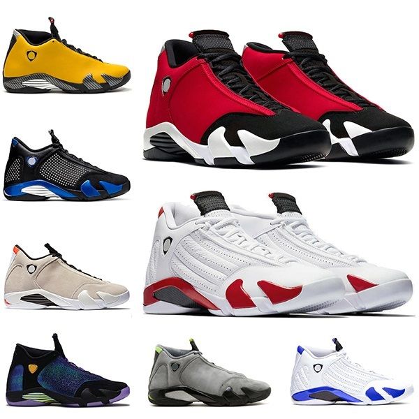 

basketball shoes jumpman 14 14s gym red candy cane hyper royal desert sand black white yellow mens trainers sports sneakers size 40-47
