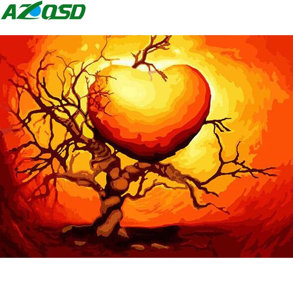 

azqsd diy paint by number kit tree home decoration abstract art unframe pictures by numbers landscape handpainted gift
