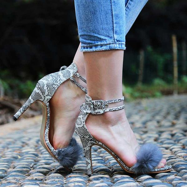 

woman high heel shoes summer platform feather sandals ankle strap woman shoes 2020 bridal thin heels party sandals, Black