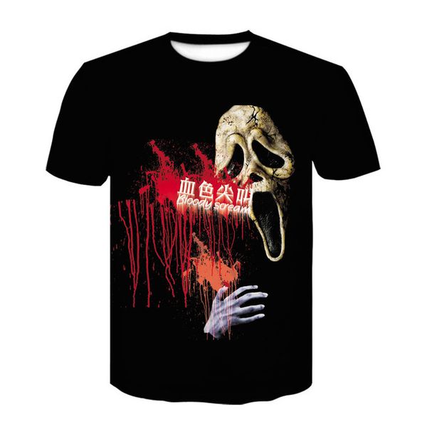 

anime animal cool skull clown summer male 3d print shirts horror kawaii kawaii men clothing