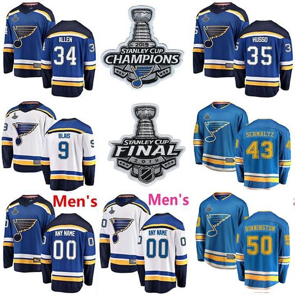 

2019 stanley cup final st louis blues hockey jerseys schmaltz jersey jake allen ville husso sammy blais custom, Black;red