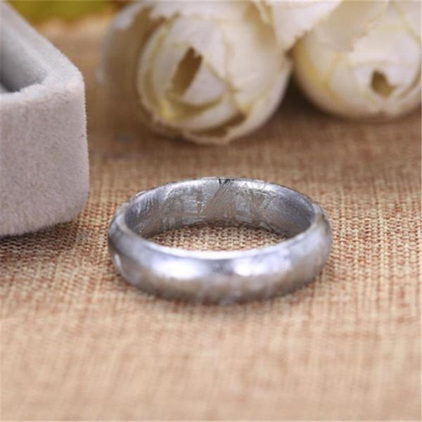 

genuine natural gibeon meteorite for women men party ring size 5-10 fashion silver plated ring drop shipping, Golden;silver