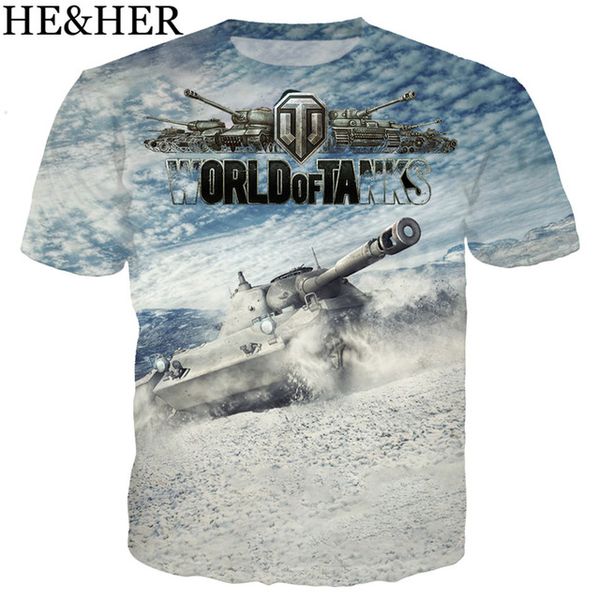 

new popular game world of tanks cartoon 3d print shirts plus size plus size funny men clothing