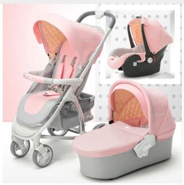 

luxury baby stroller 3 in 1 or 2 in 1 carriage portable folding travel pram new color 2020