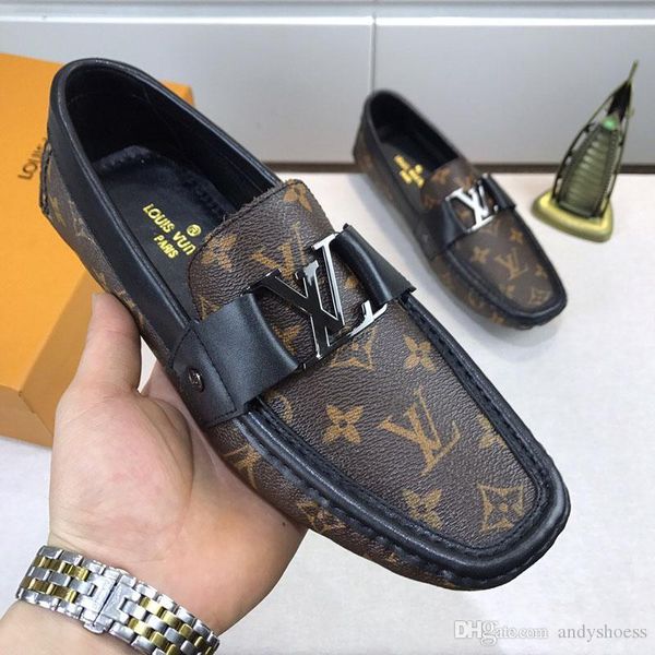 

new luxury men dress shoes fashion breathable printing leather flat metal button peas shoes basketball running shoes for men high quality, Black