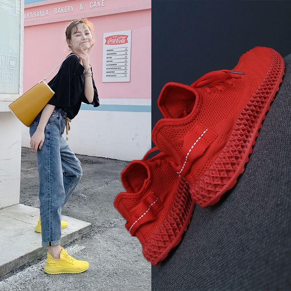 

flying woven coconut shoes womens 2020 summer new girls dad shoes womens net red shoes breathable sneakers, Black
