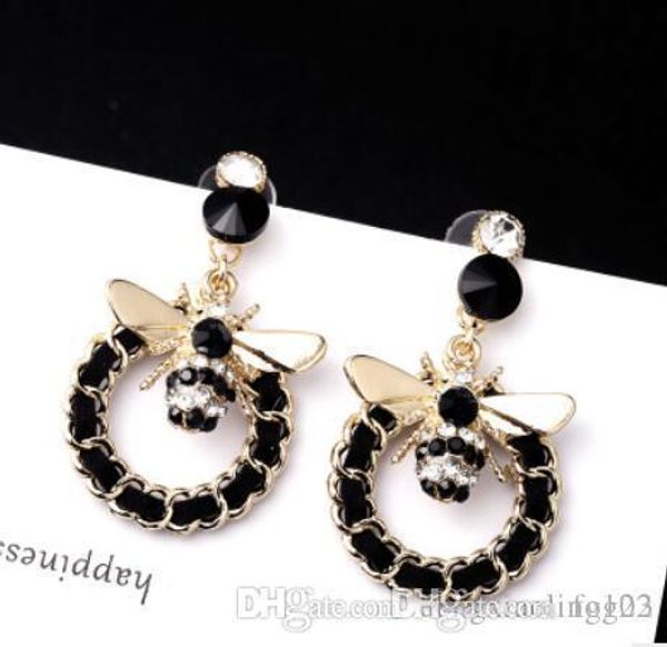 

2019 new designer full rhinestone letter tassel earrings for women fashion stud earring jewelry gifts gold and silver8, White