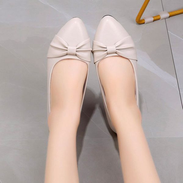 

plus size low heels dress shoes bow single shoes women black basic pumps grandma comfortable female office work 8296l