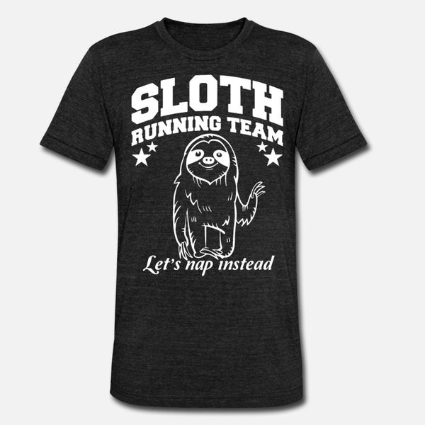 

sloth running team let's nap instead gym t shirt men design short sleeve round neck normal sunlight new fashion summer unique shirt