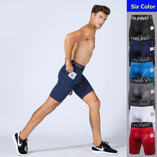 

2020 men quick dry short running leggings men's compression running tights gym fitness sport shorts leggings male underwear, White;black