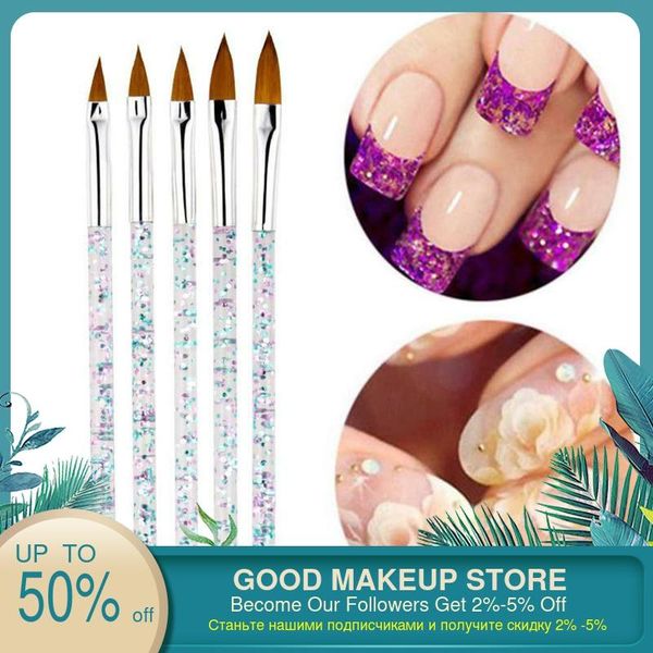 

5 pcs nail art brush pens manicure tools uv gel polish painting drawing brush set kit nylon nail