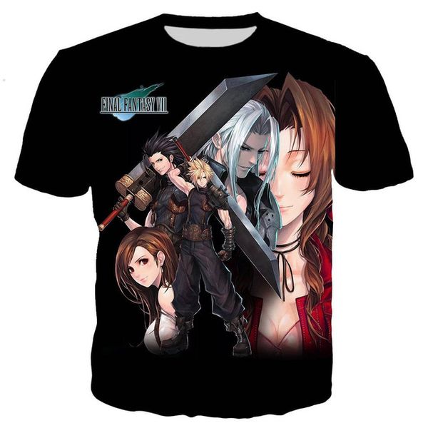 

anime final fantasy vii 3d print shirts funny comics aesthetic men clothing