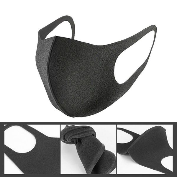 

2020 sponge dustproof pm2.5 pollution half face mouth mask with breath wide straps washable reusable muffle respirator, Black