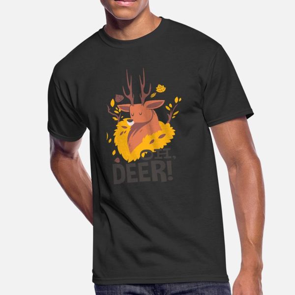 

oh deer t shirt men character cotton round collar homme fit comfortable summer style original shirt