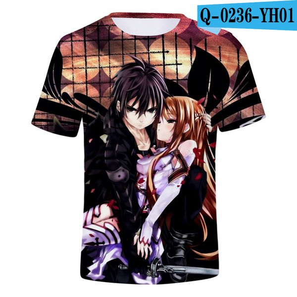 

new anime sword art online yuki asuna cartoon cosplay costume men&women 3d print shirts oversized plus size graphic men clothing