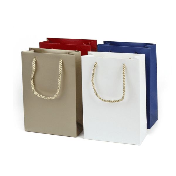 

gift wrap 100pcs/lot small kraft paper bag with handle festival jewelry bags wedding wrapping supplies yt0025