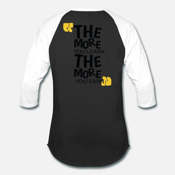 

the more you learn the more you earn t shirt men character 100% cotton o neck original crazy funny casual summer trend shirt