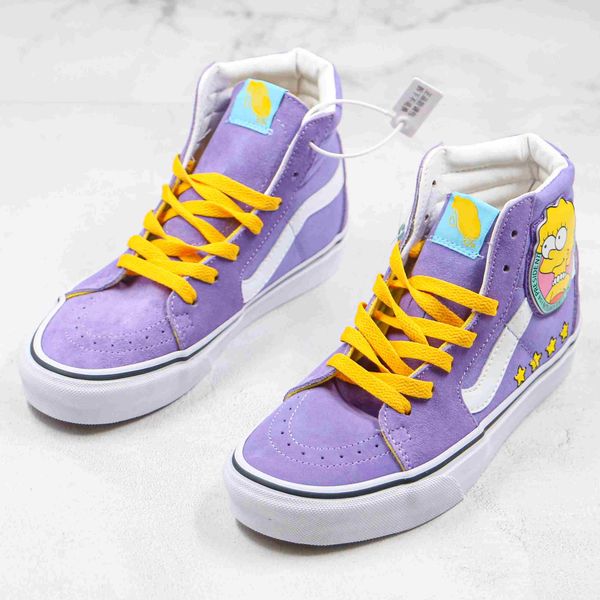 

2020 new canvas shoes simpsons cartoon graffiti anime sk8 purple men women high-casual skateboard shoes 35-44