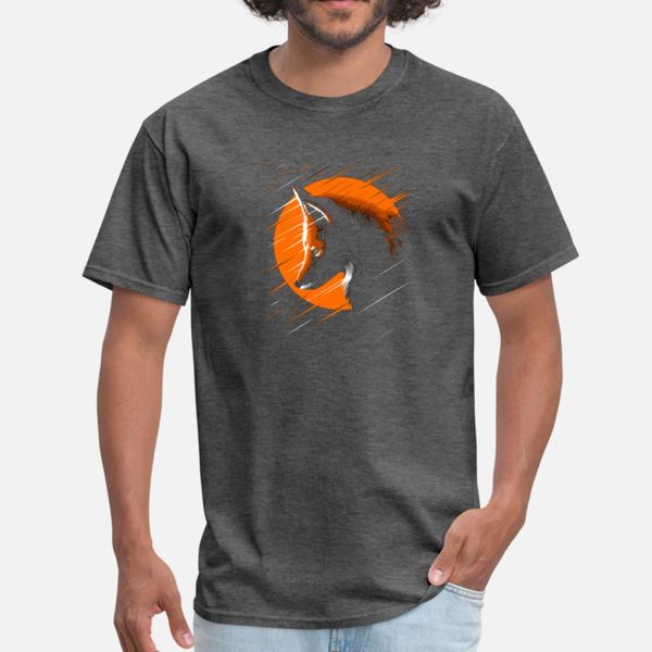 

rising fox t shirt men customize short sleeve round neck solid color cute authentic spring normal shirt, White;black