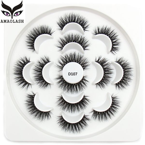 

false eyelashes amaolash 7 pairs/pack 3d mink lashes long lasting reusable eye fluffy thick