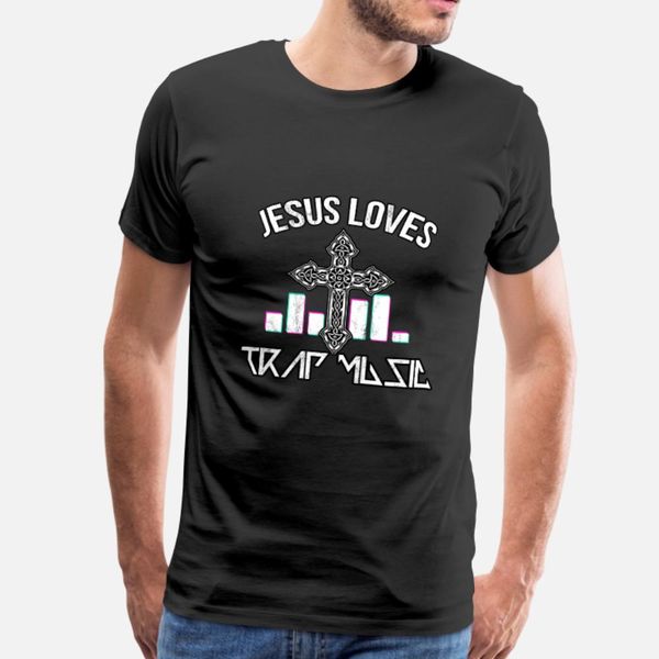 

jesus loves trap music hip hop t shirt men design short sleeve o-neck formal loose funny casual summer style slim shirt