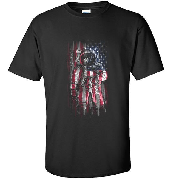 

great tshirts designer astronaut flag printed on t shirt 100 cotton breathable men shirts normal short sleeve tee-shirt