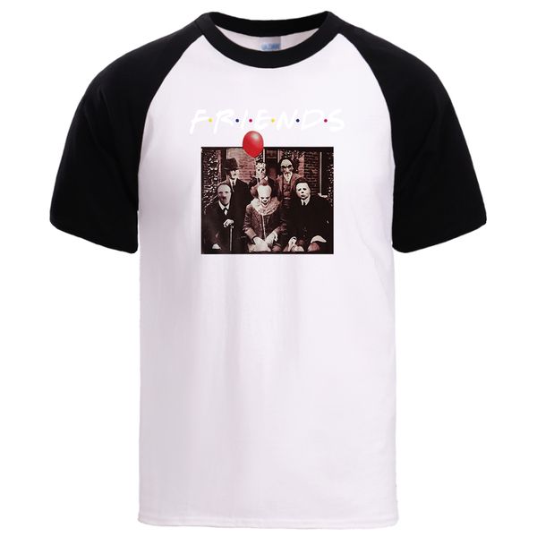 

friends clown horror movie mens cotton tshirts summer loose causal raglan sleeve tee 2020 man brand fashion streetwear