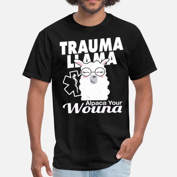 

trauma llama alpaca your wound llama lover gift t shirt men designing 100% cotton round neck homme anti-wrinkle new fashion spring autumn
