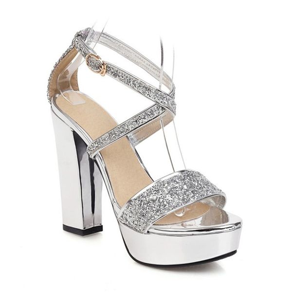 

silver summer shoes women sandals high heels fashion platform sandals women shoes comfortable ladies wedding, Black