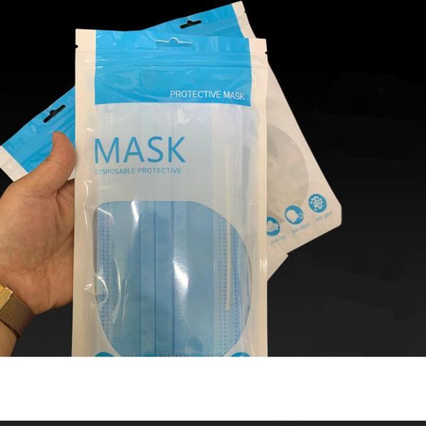 

face mask cover vacuum storage pouch environmental protection bag dustproof bag with ziplock english packaging 100pcs a08