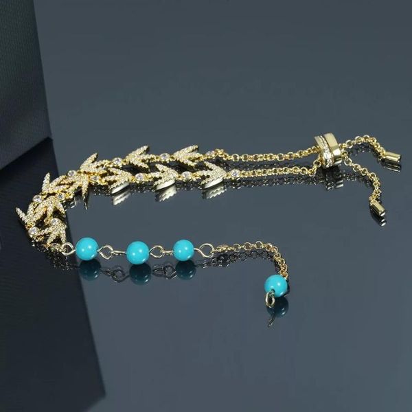 

2020 new fashion bracelet leaf design pendant original bracelet for girl women gift, Golden;silver