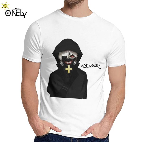 

man t-shirt tokyo ghoul japanese anime kaneki ken good cotton funny man's o-neck hip hop short sleeve