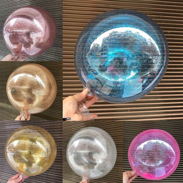 

transparent glitter balloons wedding decoration round pvc helium merry christmas diy ballons birthday baby shower party supplies
