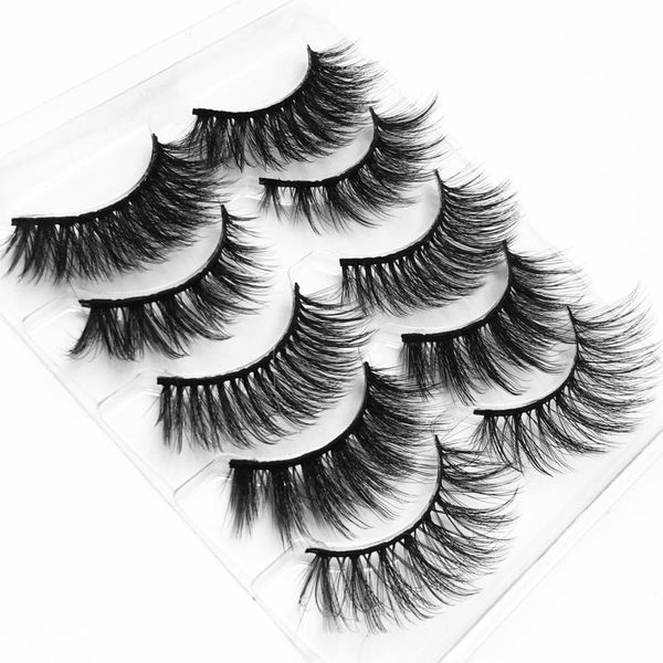 

5 pairs 3d mink hair natural / thick long eyelashes bunch eyelash makeup beauty tools support eyelash wholesale