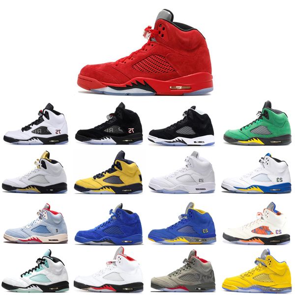

2020 new mensred basketball shoes fresh running sneakers trainers comfortable shoe satinb fashion sneakers 5 5s
