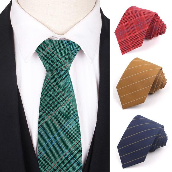 

cotton ties for men women casual suits striped neck tie gravatas plaid mens neckties for business wedding skinny men ties, Black;gray
