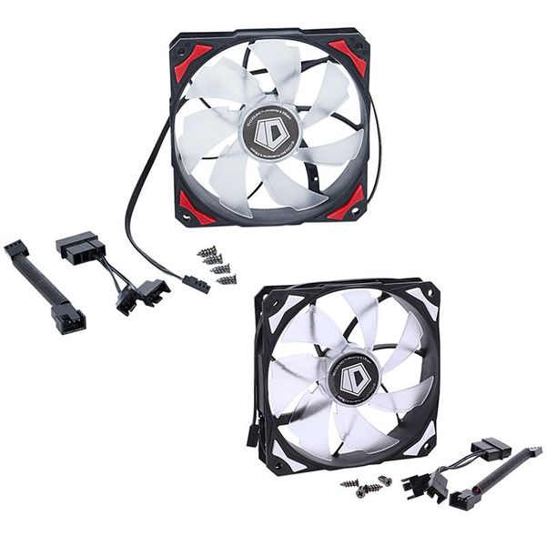 

2pcs controller cooler pl- 12025 120 mm led fans 4 pin pwm control, red-black & white-black