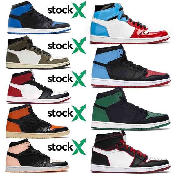 

1 женские кроссовки багровый оттенок travis скоттс unc banned бред баскетбол мужская jumpman спортивная обувь 1s моды кроссовки, Black