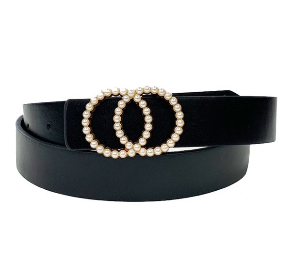 

women's big gem faux leather belt, Black;brown