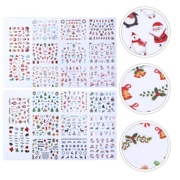 

2pcs useful nail sticker simple easy delicate delicate nail art design patch christmas nails decals decoration for lady, Black