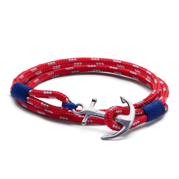 

4 size arctic 3 blue thread red rope bracelet stainless steel anchor tom hope bracelet with box and tag th8, Golden;silver
