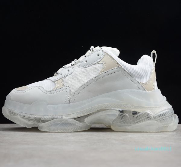 

1paris 2019 crystal bottom triple-s leisure shoes dad shoes platform triple s sneakers for men women vintage kanye old grandpa trainer c11, Black