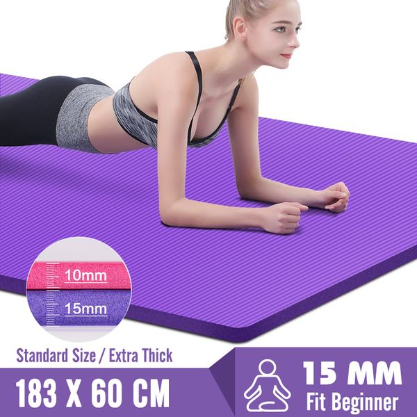 

yoga mats 183x60x15mm non-slip for fitness mat tasteless pilates gym exercise thickening sports pad drop