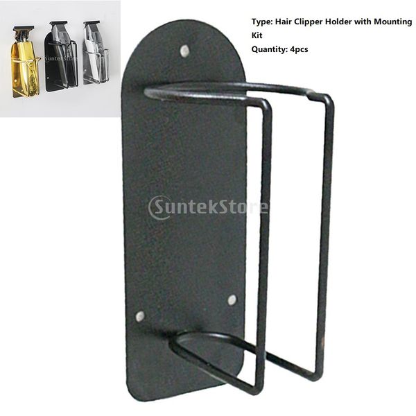 

4pcs hair holder barber salon tools rack trimmer stand black