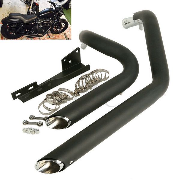 

motorcycle staggered short s exhaust & heat shield for xl883 1200 2004-2013