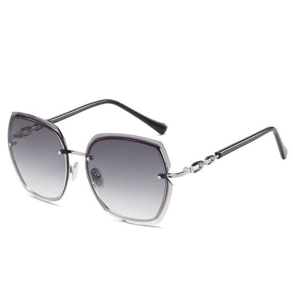 

2020 new frameless fashion cut-edge glasses personalized ins wild gradient sunglasses, White;black