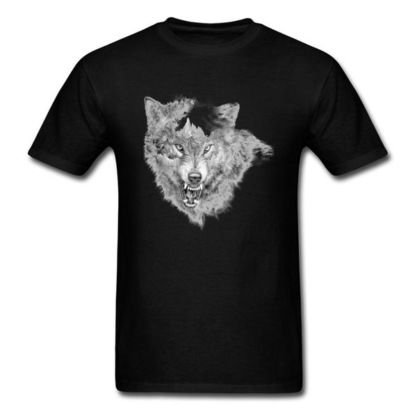 

чистый хлопок человек malice mountain wolf t-shirt печатные топы рубашки новые уникальный o-neck t shirt высокого качества оптовой тройники