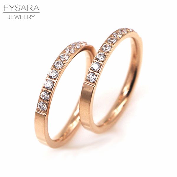 

stainless steel rose gold-color rhinestones micro inlays 2mm thin cz crystal ring women finger knuckle wedding ring tail, Golden;silver
